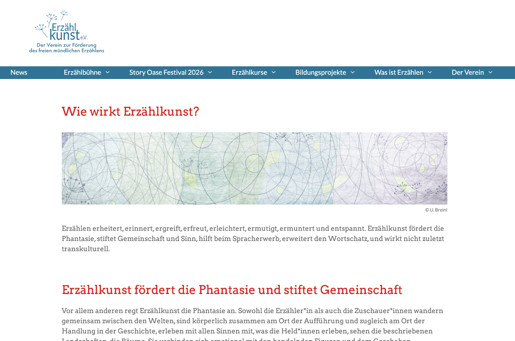 Webdesign und Illustration für Erzählkunst e. V.