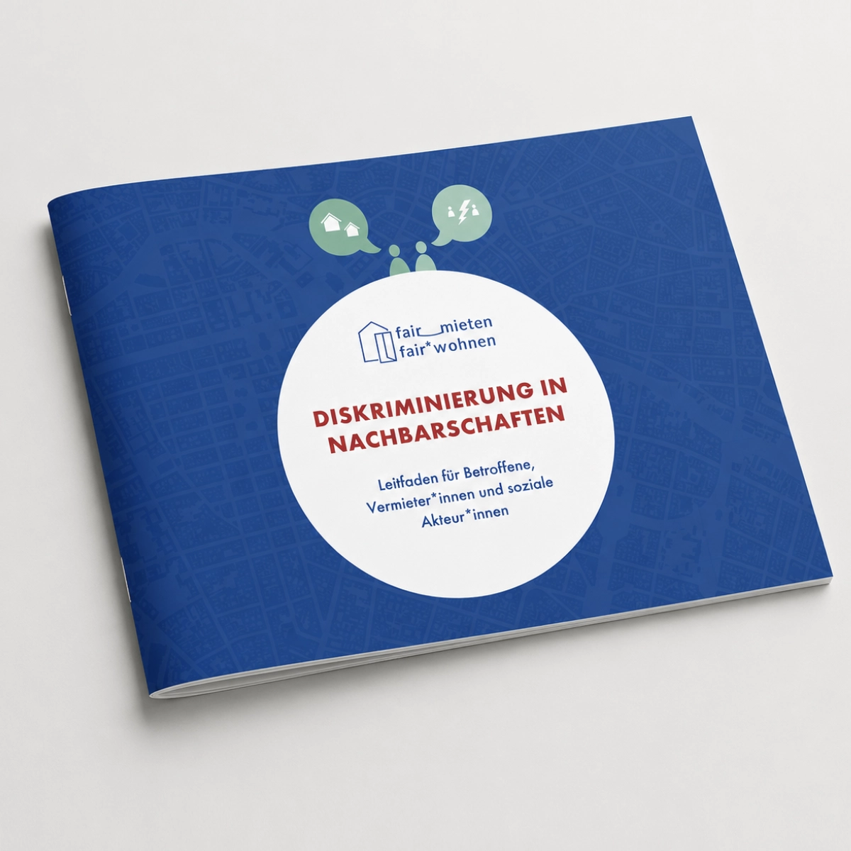Broschüren-Mockup für Fair mieten – Fair wohnen