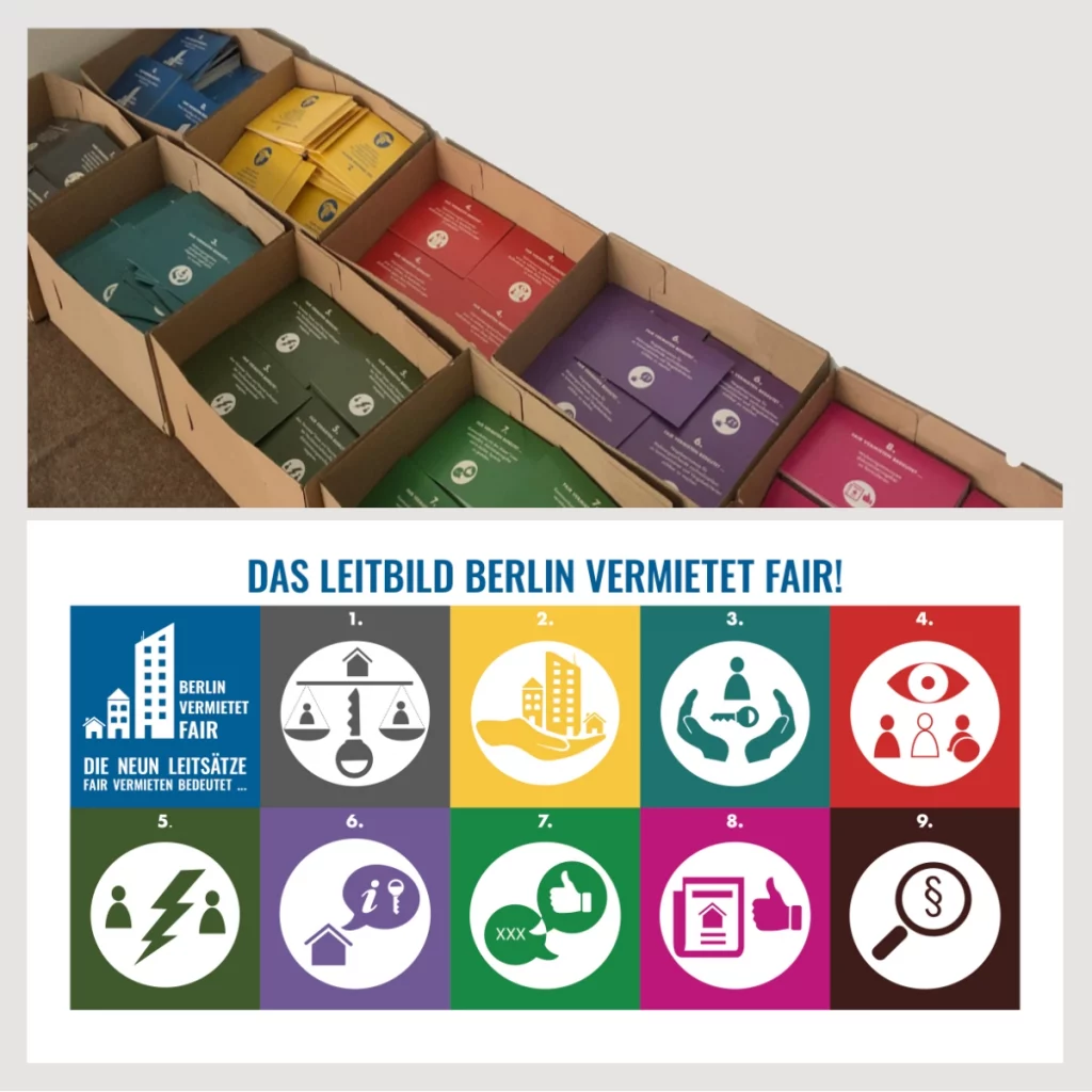 Postkartenset zum Leitbild von Fair mieten – Fair wohnen