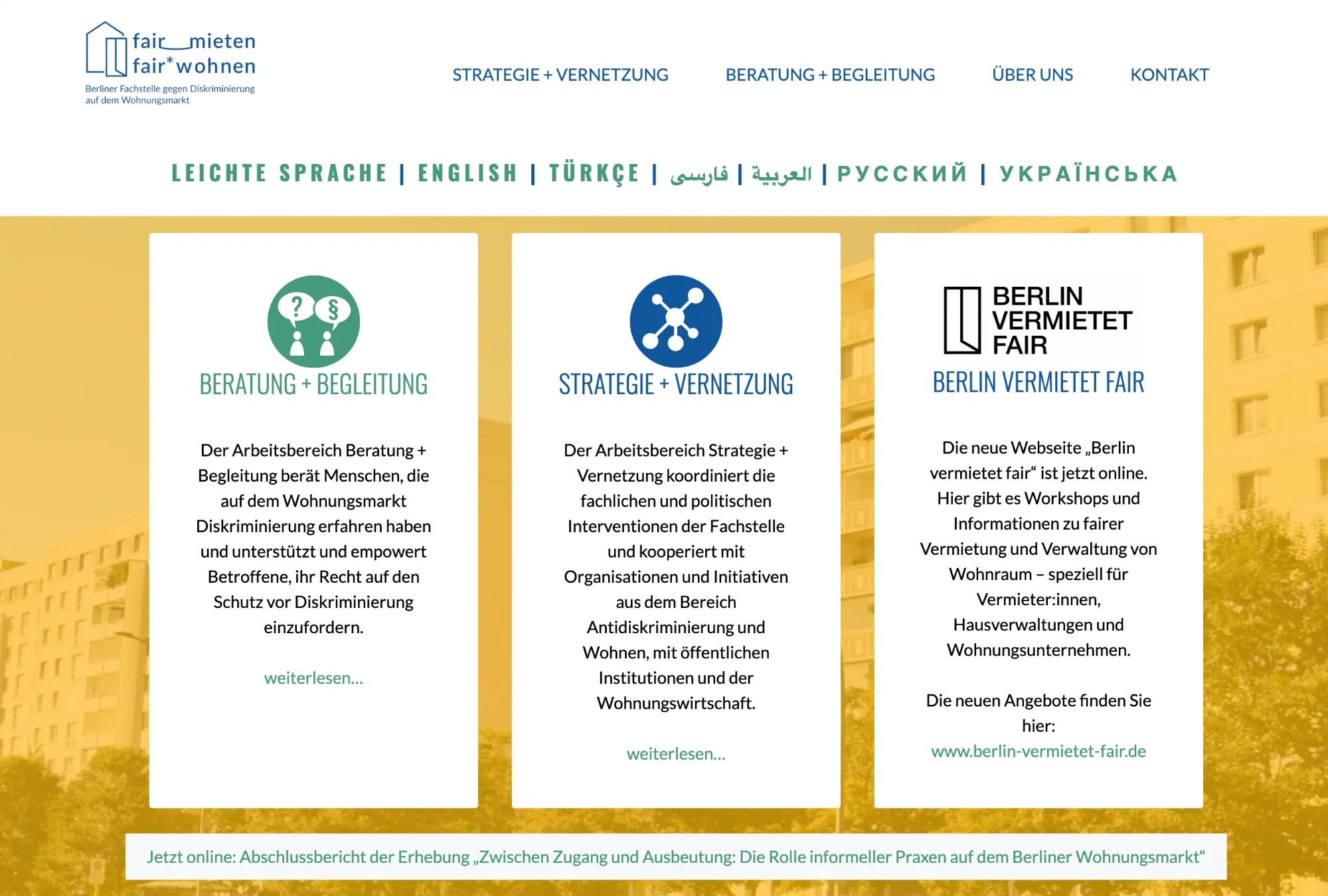 Webdesign für Fair mieten – Fair wohnen