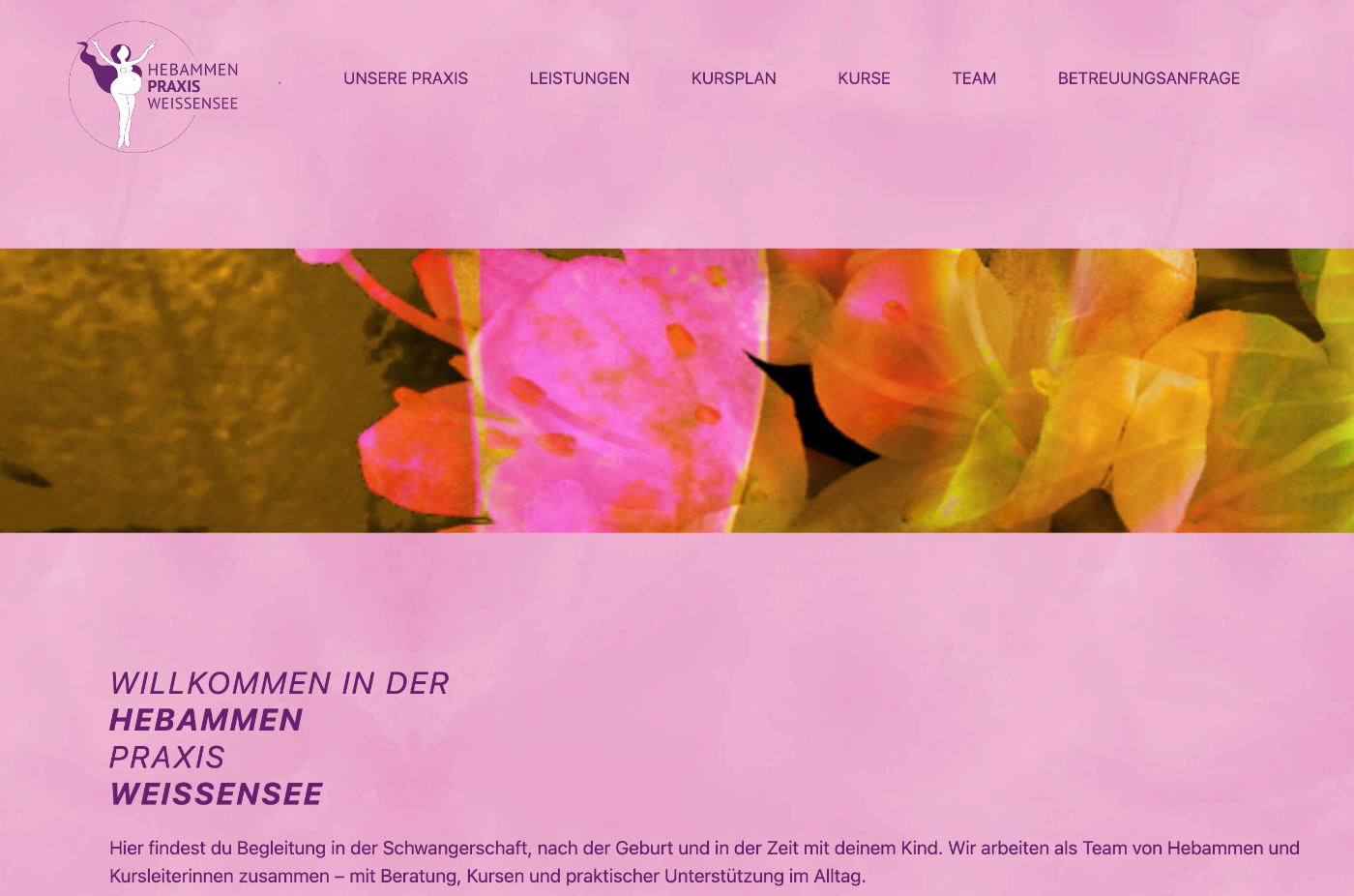 Webdesign Hebammenpraxis Weissensee